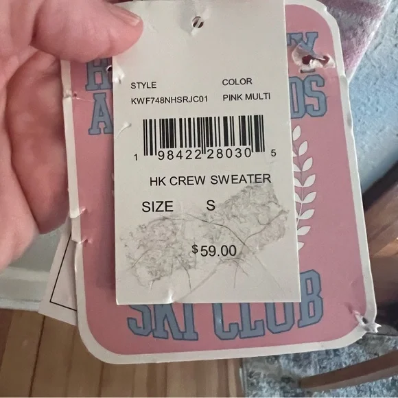 Hello Kitty Pink and White Crew Neck Sweater - Picture 5 of 7